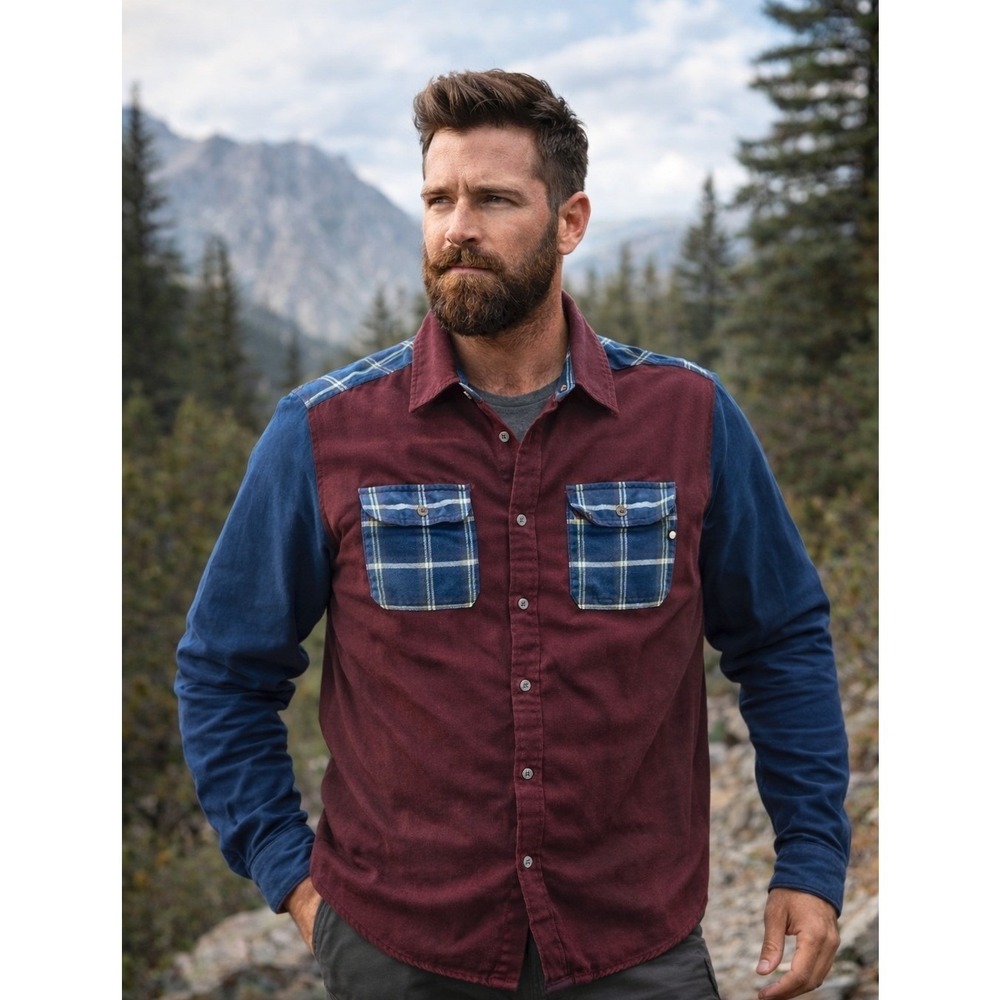 Marmot Flannel Shirt Men‎ 2XL Plaid Patchwork Outdoor Hiking Button Up Workwear